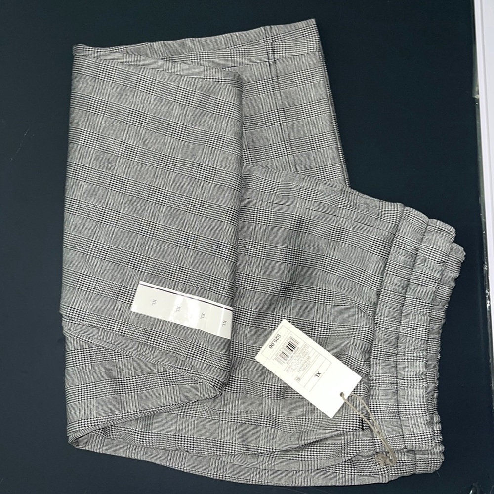 Plaid print business suit pants